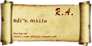 Réh Attila névjegykártya